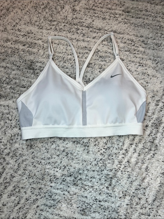 Nike Other - Like New Nike White Sports Bra with Light Gray Swoosh Logo